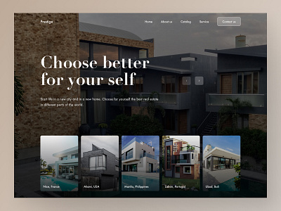 Hero for real estate agent architecture branding clean design ecommerce hero home page homepage interface landing minimalism modern popylar real estate ui ux ux ui web webdesign website