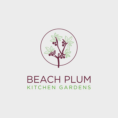 Plum gardening logo design beach circular garden gardening icon illustration kitchen logo logodesign maroon modern plum symbolic thelionstudios tree