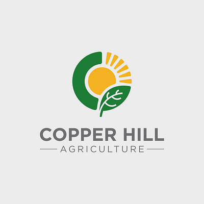 Copper Hill Agriculture Company Logo agriculture branding c circular design flat graphic design iconic leaf logo logodesign modern sun symbolic thelionstudios