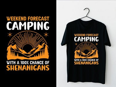 weekend forecast camping with 100% chance of shenanigan T-shirt adventure adventure t shirt design branding camping camping illustration vector camping shirt vector camping t shirt camping t shirt design camping tee gift commercial use custom t shirts graphic design graphis design illustration t shirt vector travel t shirts trendy shirt typography design vintage design weekend forecast