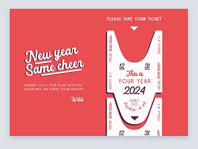 Happy New Year Folks! 2024 cheers concept graphic design greetings happy new year holiday illustration minimal new year ui webdesign wild studio