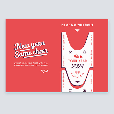 Happy New Year Folks! 2024 cheers concept graphic design greetings happy new year holiday illustration minimal new year ui webdesign wild studio