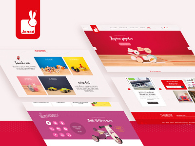 Janod branding child children datasolution design ecommerce game interface newquest pink red responsive shop toys ui ux web website