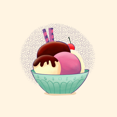 Ice Cream Day branding design graphic design ice cream icon illustration line minimal retro simple ui