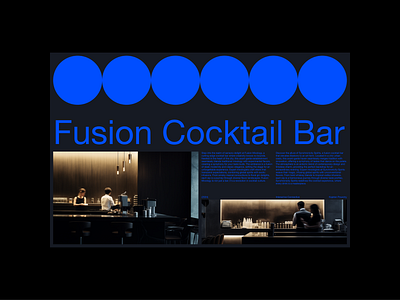 0003-FUSION bar blue branding cocktail grid landing page layout minimal minimalist restaurant typography ui ux web web design