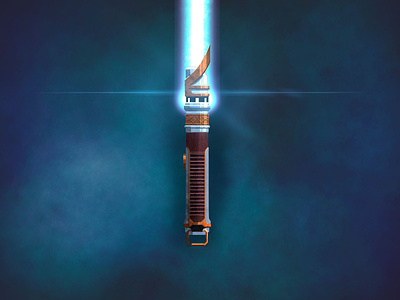 Custom Lightsaber Design 1 art blue copper custom illustration jedi light lightsaber procreate saber star wars wood