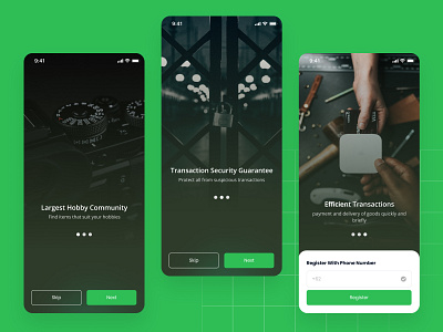 Login And Register App Screen app design figma green introduction register ui user interface ux