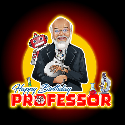 Prof. Shanku caricature illustraion