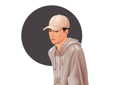 Photo illustration 2d cartoon illustration vector wang yibo