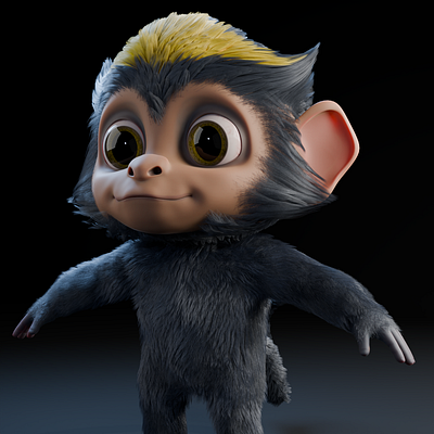 Apee 3d 3dmodeling animation ape blender3d character fur grooming