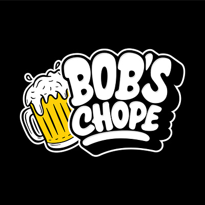 Bob's Chope bière branding graphic design lettering logo logo design logotype