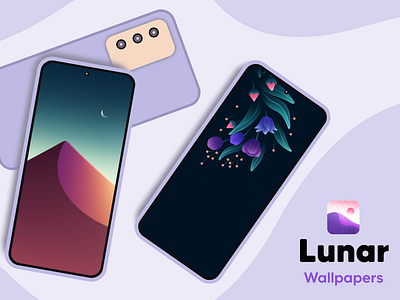 Lunar Wallpapers android android app app beautiful design developer dribbble flower graphic art illustration landscape ui wallpaper