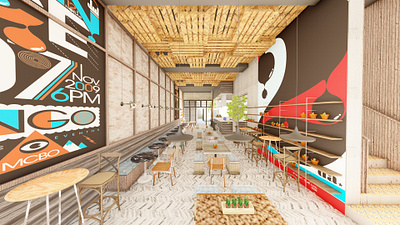 Restaurant with bar 3d 3d animation animation architecture restaurant with bar