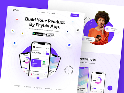 App Landing Page analytics app ui branding cards design figma graphic design illustration logo ui