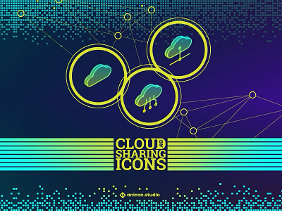 Cloud sharing icons anicon animated logo animation cloud design graphic design icon illustration json lottie motion graphics server sharing ui