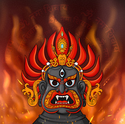Swet Bhairab art avatar cosmic dance culture destroyer digital art god lord shiva nepal procreate