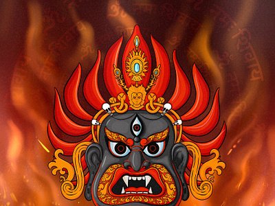 Swet Bhairab art avatar cosmic dance culture destroyer digital art god lord shiva nepal procreate