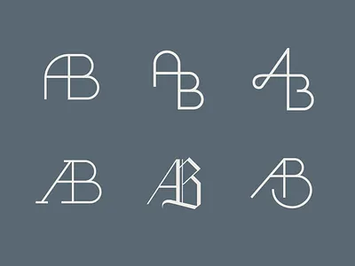 AB Monogram Exploration a ab b blackletter branding custom type des design drawing graphic design icon initials logo mark sans serif slab serif type type design typography vector