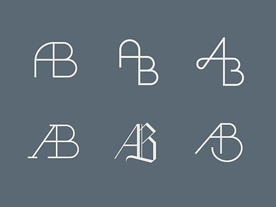 AB Monogram Exploration a ab b blackletter branding custom type des design drawing graphic design icon initials logo mark sans serif slab serif type type design typography vector