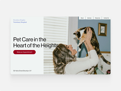 Brooklyn Heights Vet. Hospital – Hero Section Redesign Concept design herosection ui webdesign website