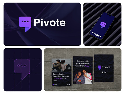 Pivote - Complete Brand Guideline brand brand guideline brand identity branding chat chatting identity logo logo design message modern logo online online chatting