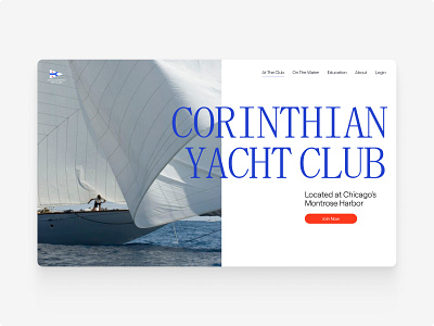 Corinthian Yacht Club – Hero Section Redesign Concept design herosection ui webdesign website