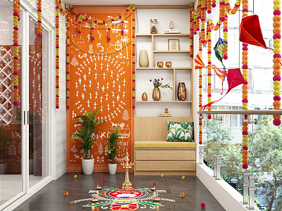 Best Makar Sankranti Decoration Ideas for Home 2024 arcedior arcedior shop decorative items festive decor home decor makar sankranti decoration makar sankranti home decor pongal decoration