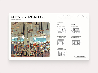 McNally Jackson – Hero Section Redesign Concept design herosection ui webdesign website