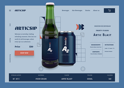 Introducing Articsip, Where art meets refreshment. product design ui ux visual design web design