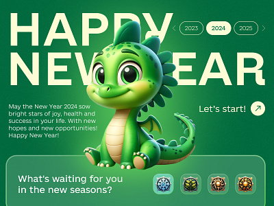 Happy New Dragon Year! 2024 dragon green homepage landing page new year ui website