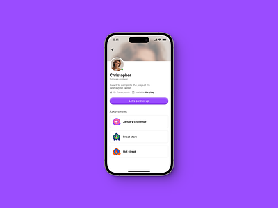 Accountability partner user profile design cardcomponents dailyui designinspiration discoverui dribbblecommunity engagingdesign innovativeprofiles interactiveux mobileapp partnershipdashboard productivityinterface profileinterface skeuomorphism uicomponents uidesign uiinnovation uiprofilecards userexperiencedesign userprofileux uxchallenge
