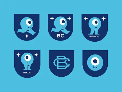 Blue Cyclops Logo Mark Exploration blue brand brand design branding character design studio exploration graphic design illustration logo logo design logo mark mark mascot monster shield symbol