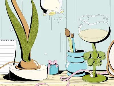 2024 Calendar | May bloom blue design flowers green illustration still life vector