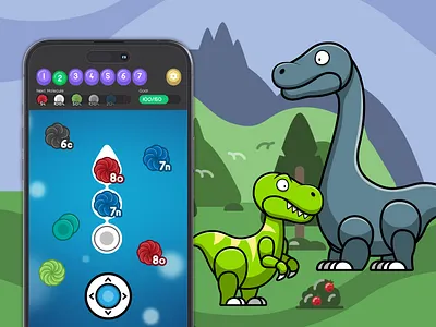 Macrocosm Game Design dinosaurs game design graphic design icon design illustration illustrator mobile game design ui ui design