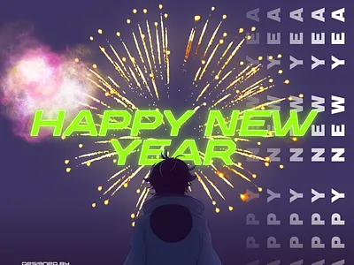 Happy New Year Poster graphic design motion graphics
