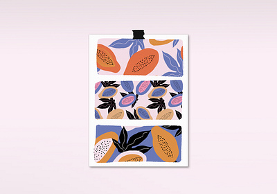 Papaya abstract hand drawn modern pattern seamless