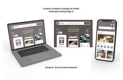 Creative & Modern UI Design Of Coffee Shop App Landing Page UI 3d graphic design ui