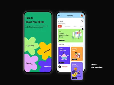 Online Learning App abstract abstract design design illustrtaion learning app mobile app online learning app ui uiux webdesign
