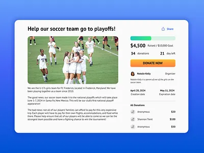 Daily UI - 032 Crowdfunding daily ui design ui ui design ux ux design web design website design