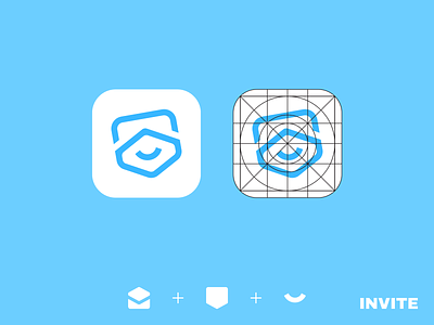 Invite app icon branding design envelope happy icon icons illustration invite logo mail minimal minimalism minimalist smile vector