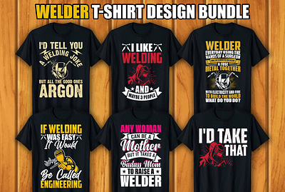 Welder T-shirt Design Bundle graphic design retro vintage t shirt design welder welder t shirt welder t shirt design