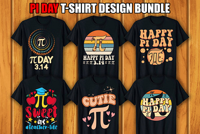 Pi Day T-shirt Design Bundle graphic design pi day pi day t shirt pi day t shirt design pi day t shirt design bundle retro vintage