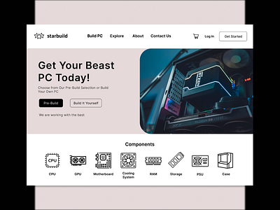 PC Build landing page #Daily UI 03 branding dailyui design graphic design landing page page pc pc store ui ux
