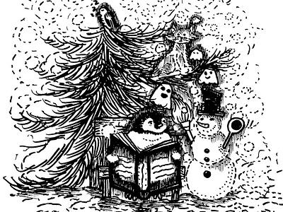 My resolutions for 2024 book doodle forest friends friendship ghost illustration kitten nature penguine snow snowmen snowy winter