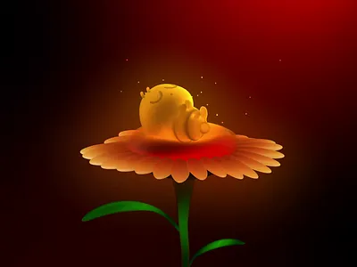 🐝Adorable Baby Bee Sleep 3d 3d animal 3d character 3d illustration 3d model baby bee blender character animation concept cute cute character flower game character illustration sun flower