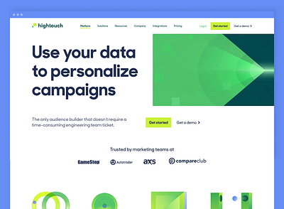 Hightouch brand and website refresh ai branding data flow illustration logo ui web design