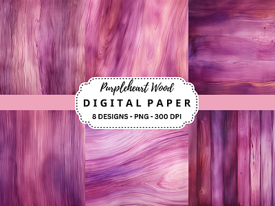 Purpleheart Wood Digital Paper tumbler wrap