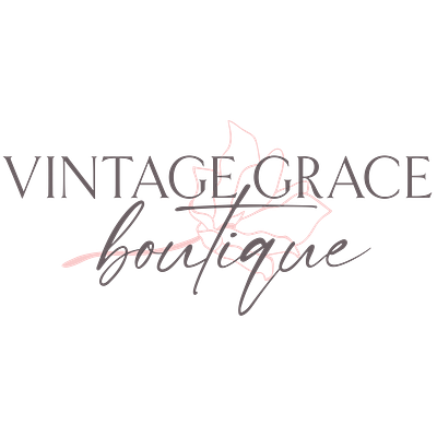 Vintage Grace Boutique Logo boutique branding design flower graphic design logo pink print typography visual identity