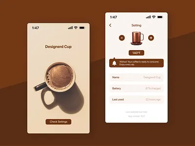Coffee Temperature UI coffee coffee app design ui ui design