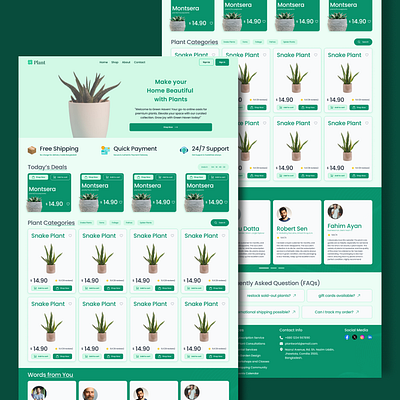 Plant selling website - Landing Page UI/UX Design branding landing page product design typography ui ux website design
